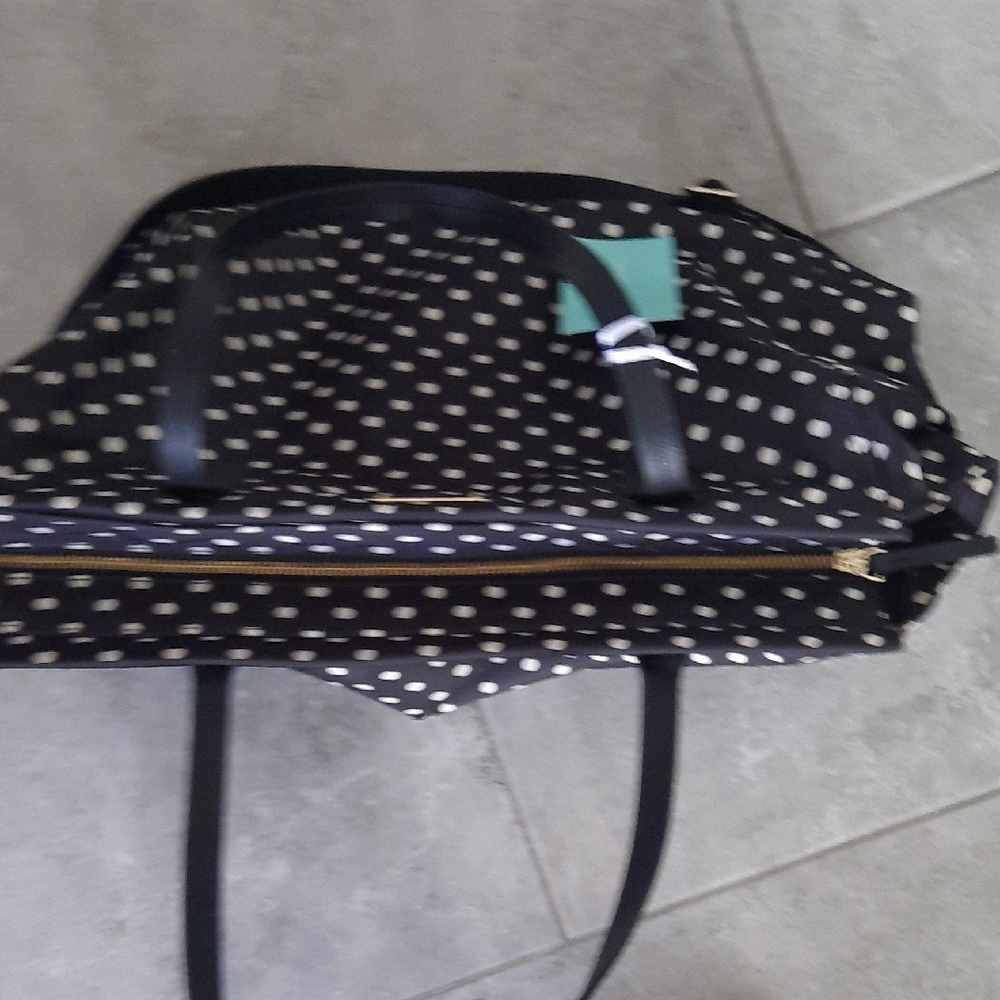 Kate Spade Black Tote Diaper Bag with White Dots - Picture 9 of 16